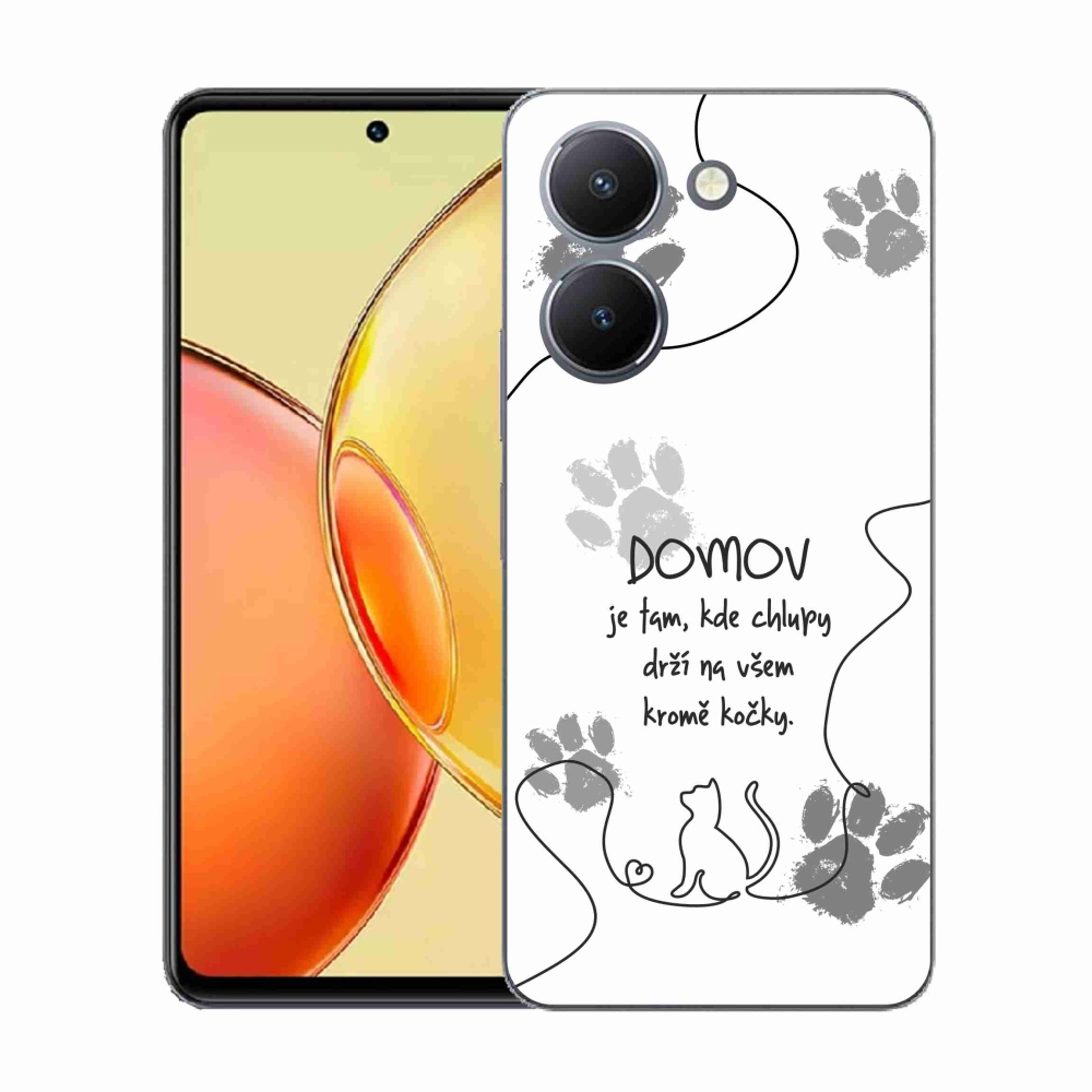 Gelový kryt mmCase na Vivo Y36 - kočičí motiv bílé pozadí