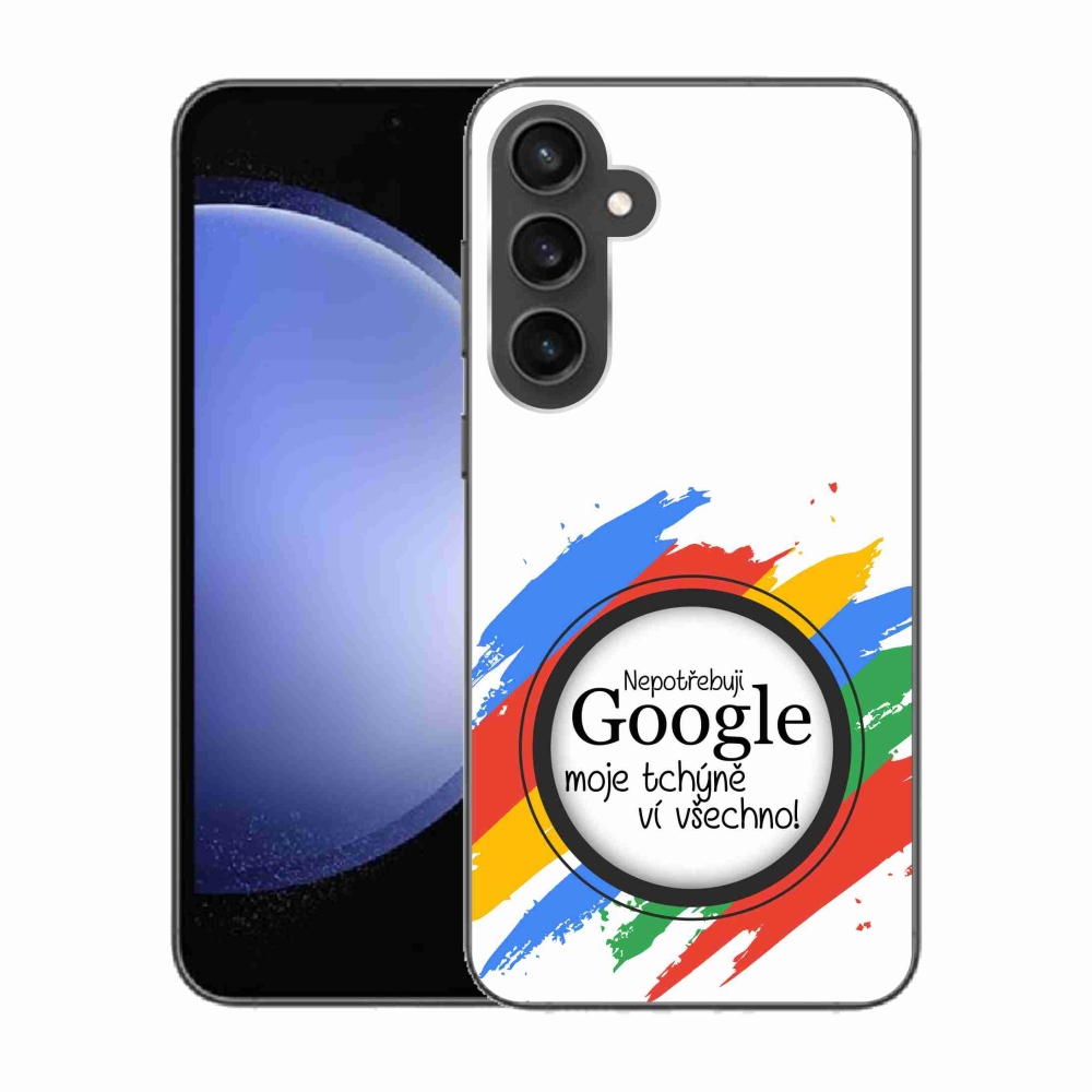Gelový kryt mmCase na Samsung Galaxy S23 FE - tchýně ví všechno bílé pozadí