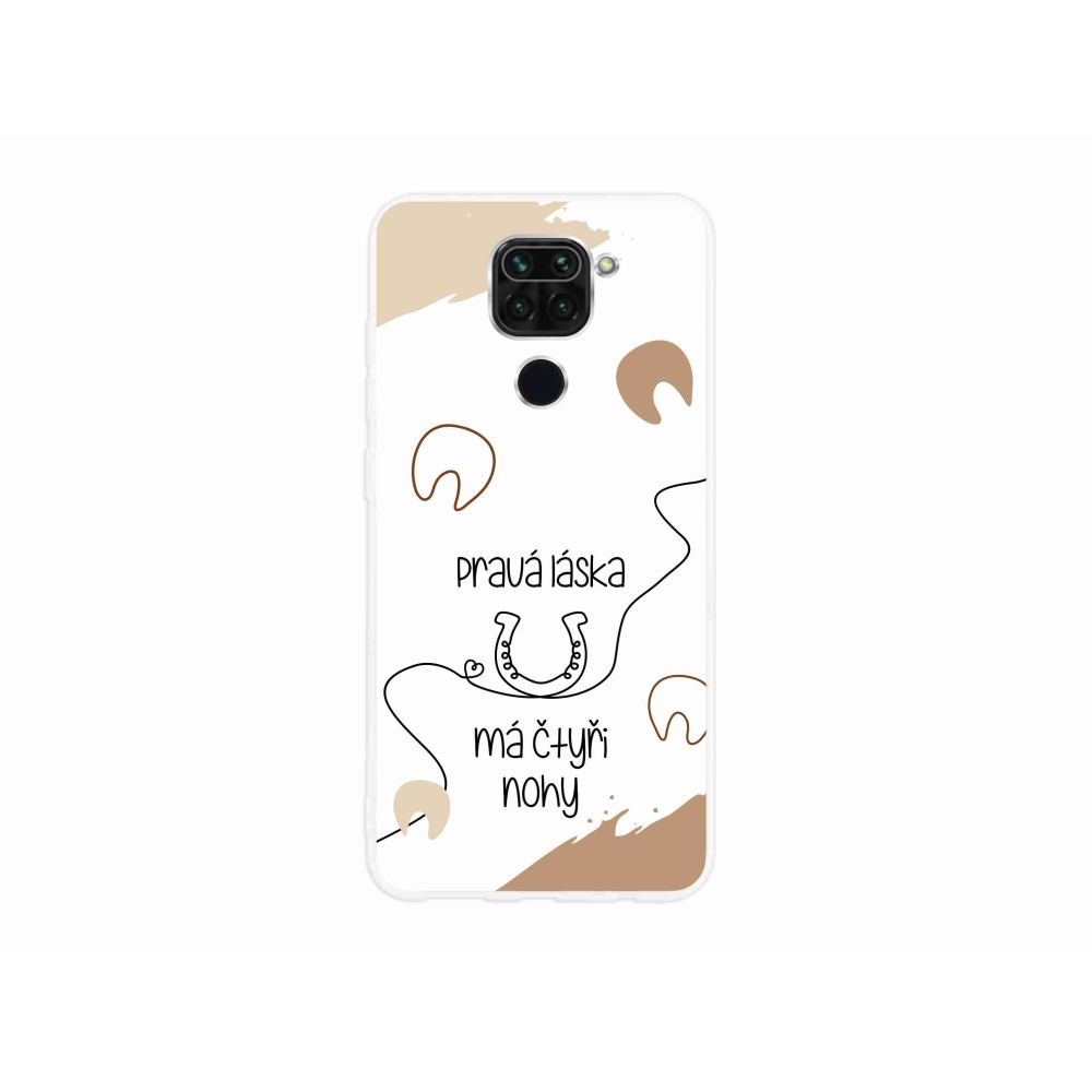Gelový kryt mmCase na Xiaomi Redmi Note 9 - koňský motiv bílé pozadí