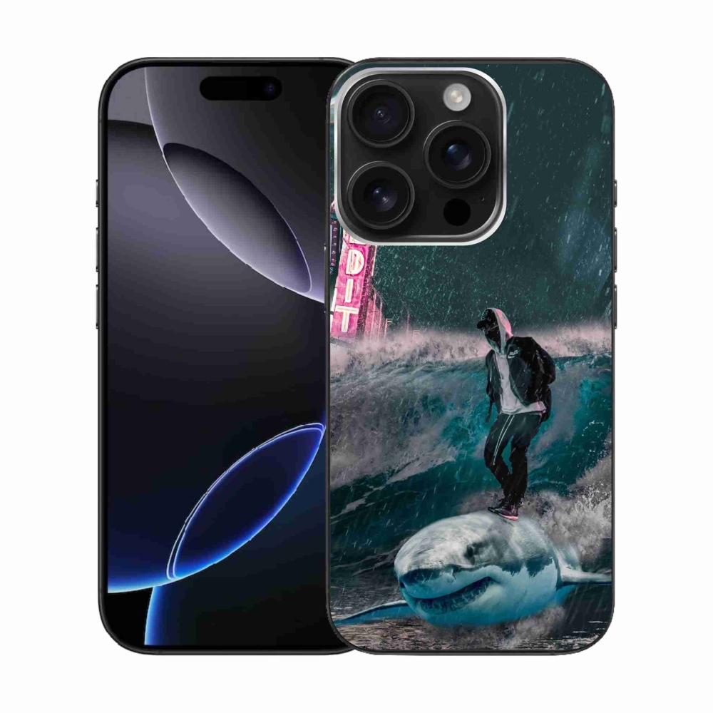 Gelový kryt mmCase na iPhone 16 Pro - žralok