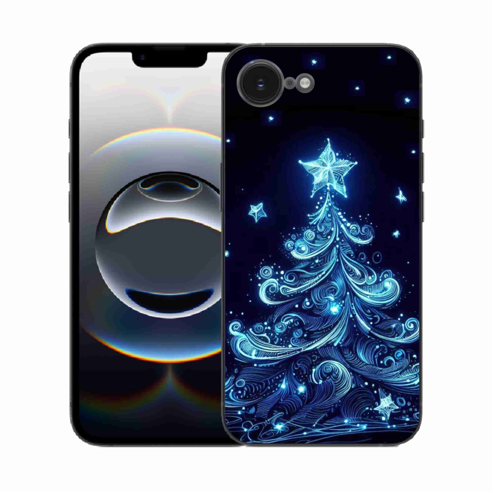 Gelový kryt mmCase na iPhone 16e - neonový vánoční stromek 4