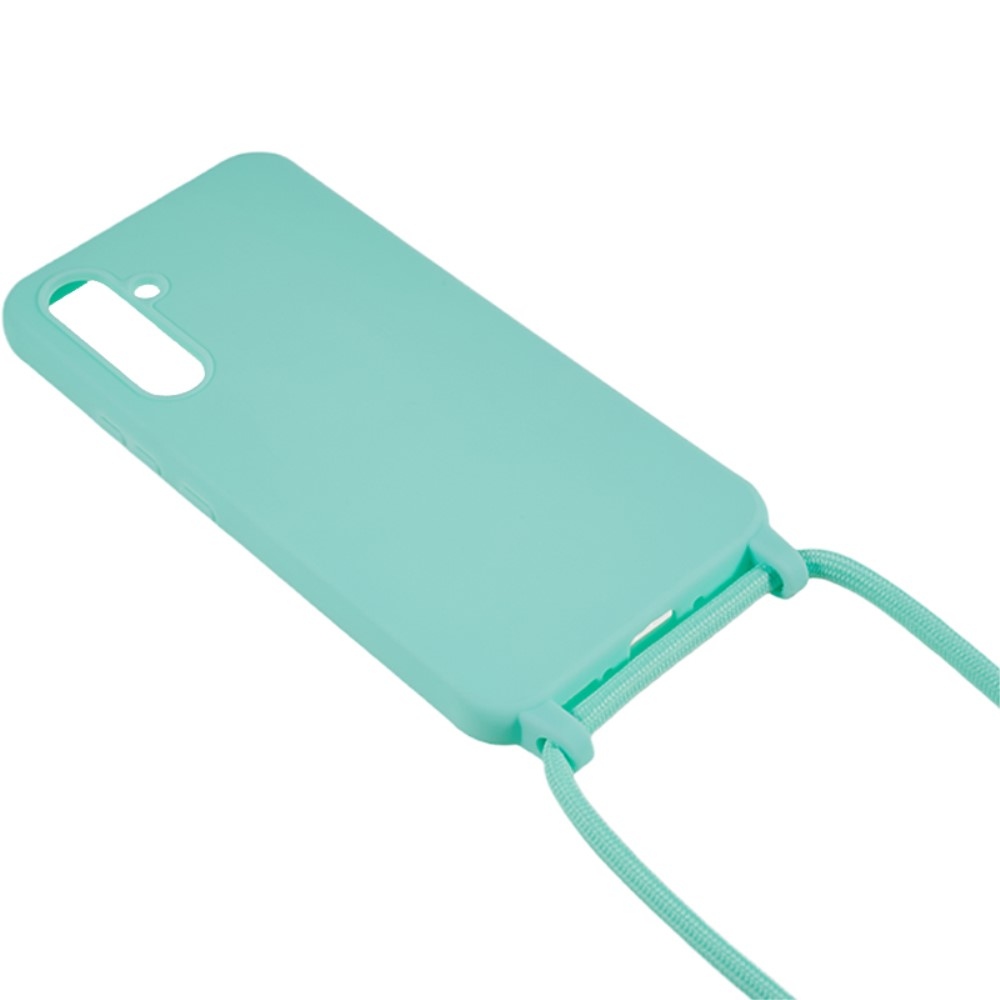 Lany gelový obal se šňůrkou na Samsung Galaxy S25+ - modrozelený