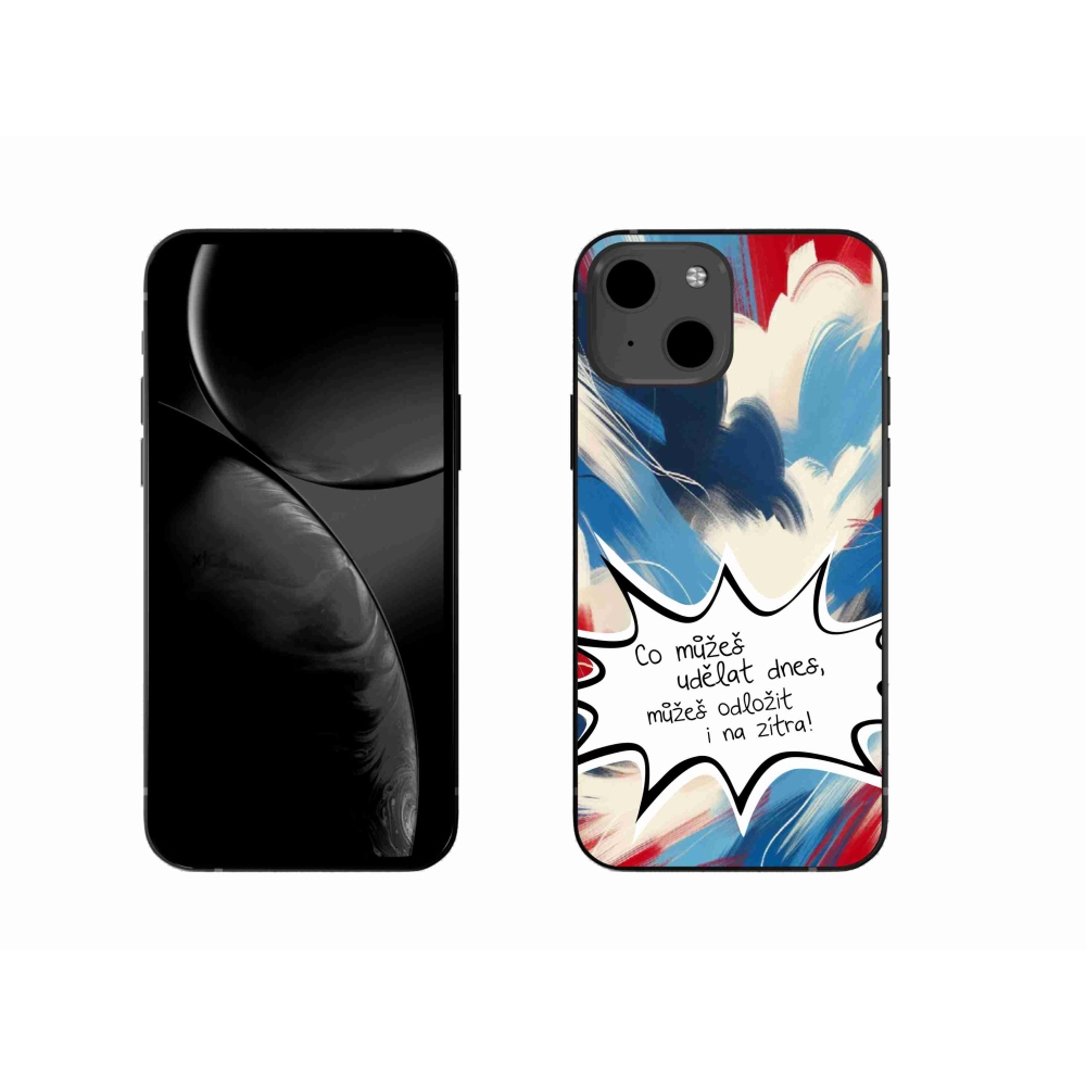 Gelový kryt mmCase na iPhone 13 6.1 - vtipný text 9 bílé pozadí