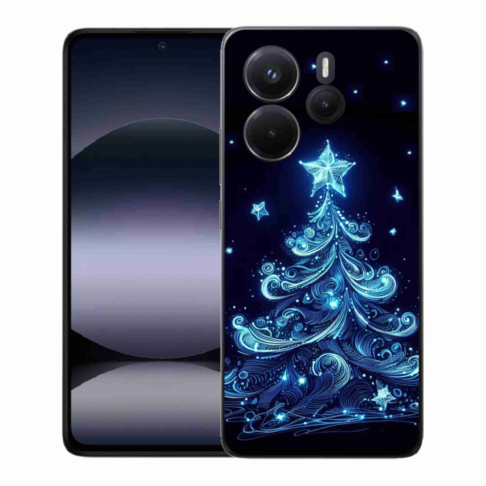 Gelový kryt mmCase na Xiaomi Redmi Note 14 - neonový vánoční stromek 4
