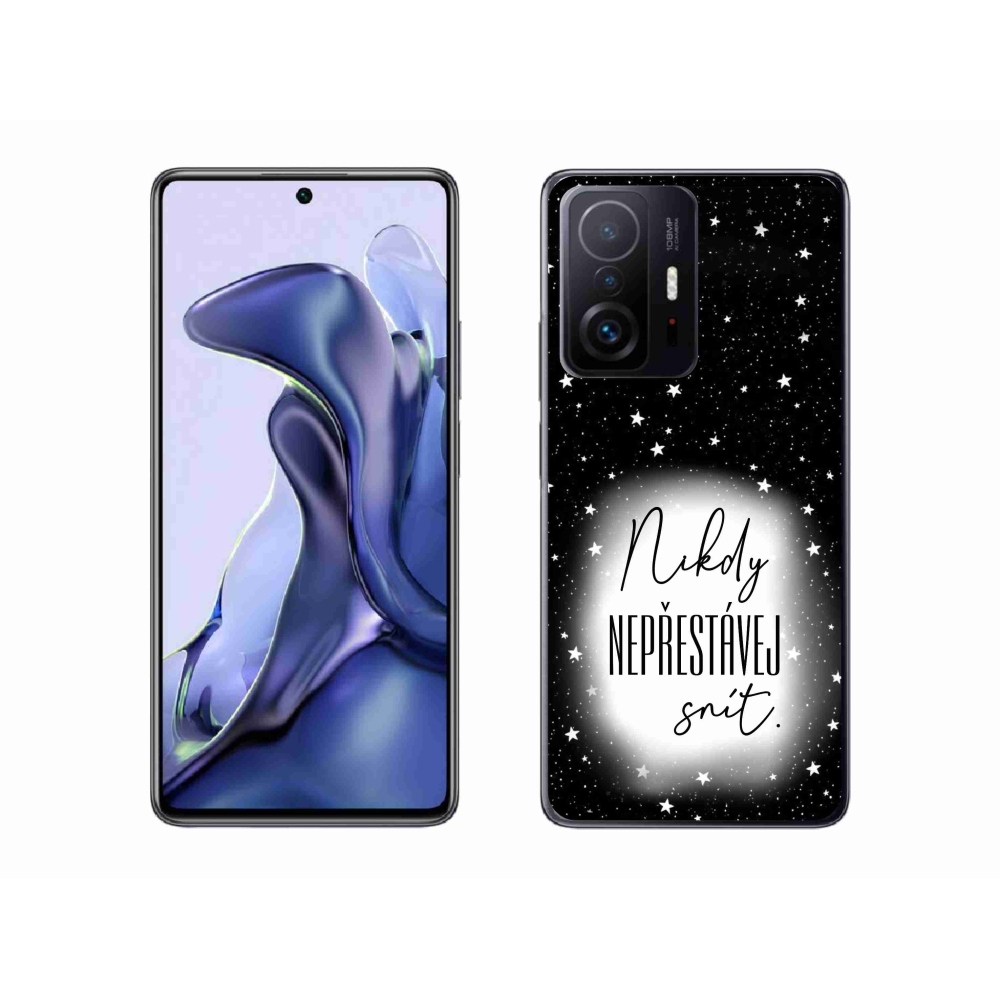 Gelový kryt mmCase na Xiaomi 11T - citát 1 bíločerné pozadí