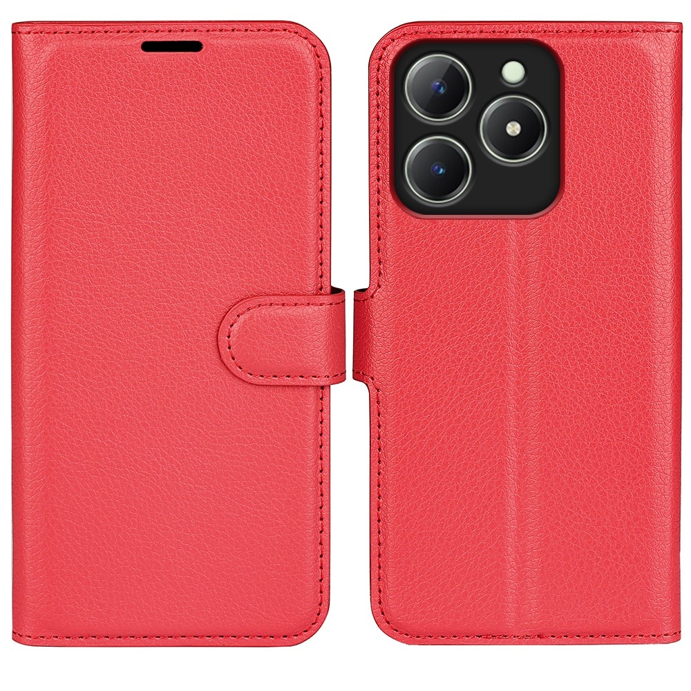 Litchi knížkové pouzdro na Realme C61/C63 - červené