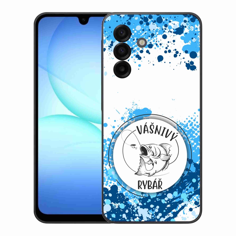 Gelový kryt mmCase na Samsung Galaxy A17 5G - vášnivý rybář bílé pozadí