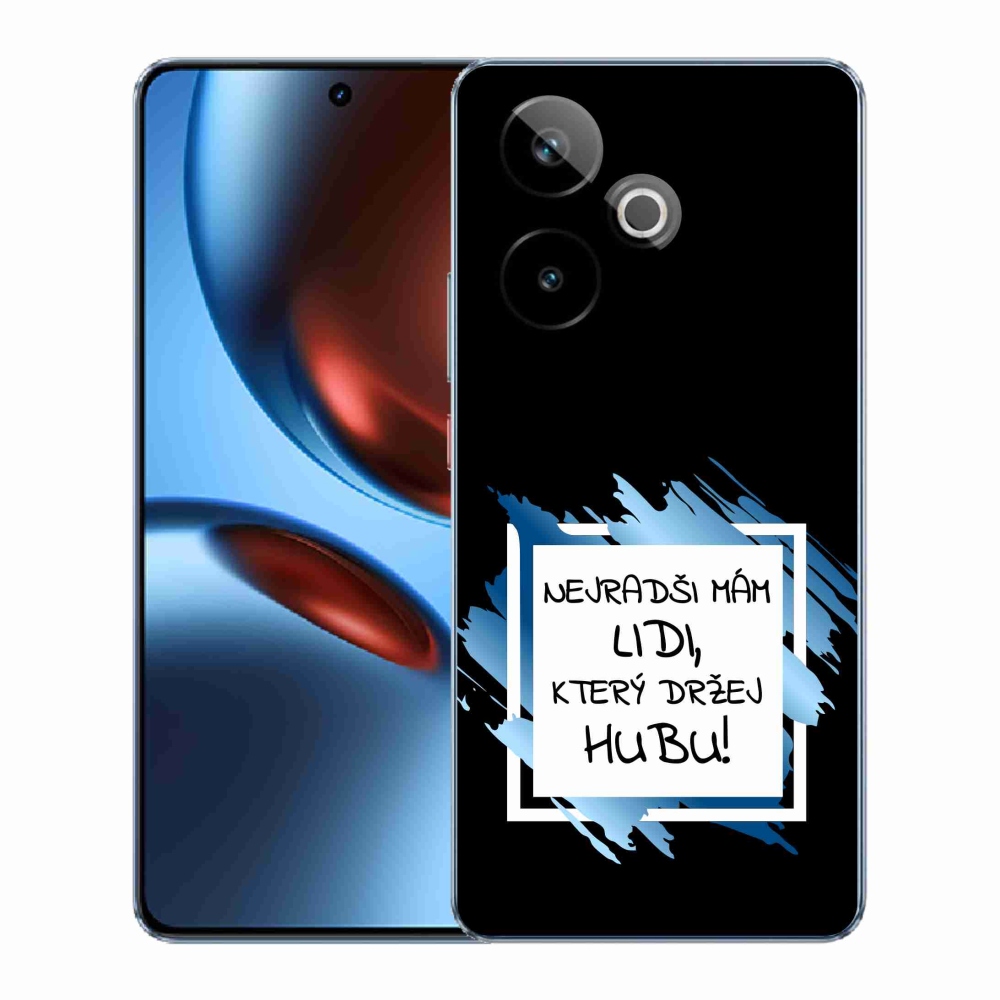 Gelový kryt mmCase na Realme GT 7 5G/GT 7T 5G - vtipný text 7 bíločerné pozadí