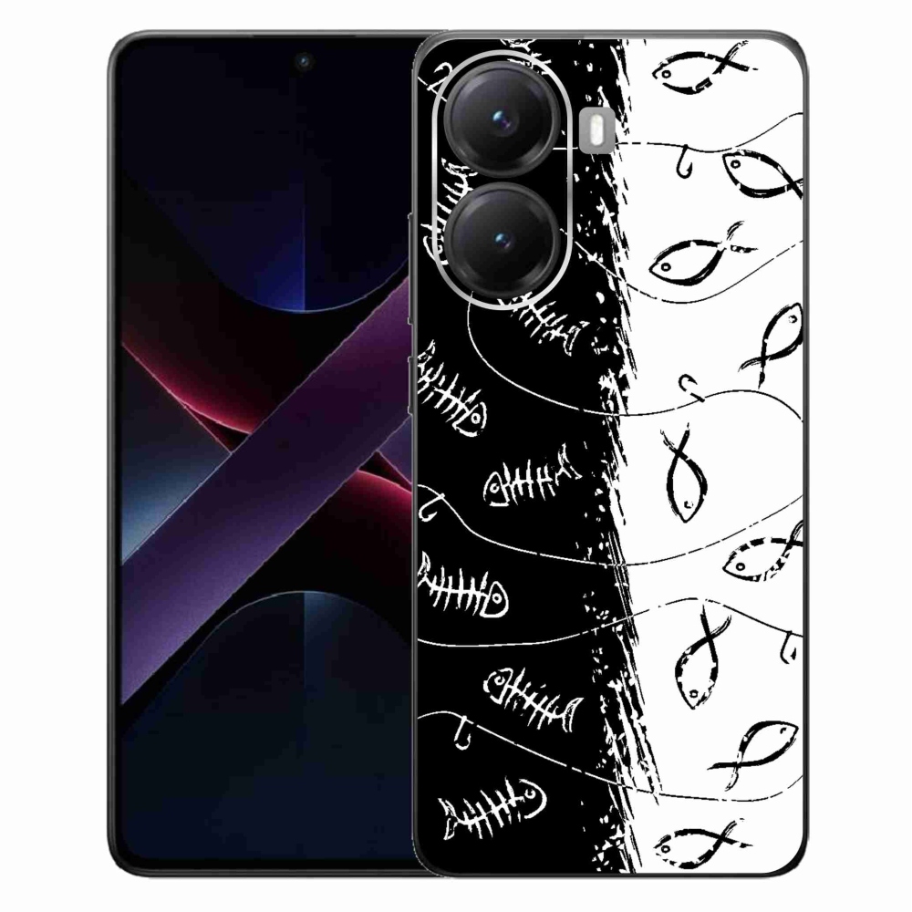 Gelový kryt mmCase na Xiaomi Poco X7 Pro 5G - kostry a rybky