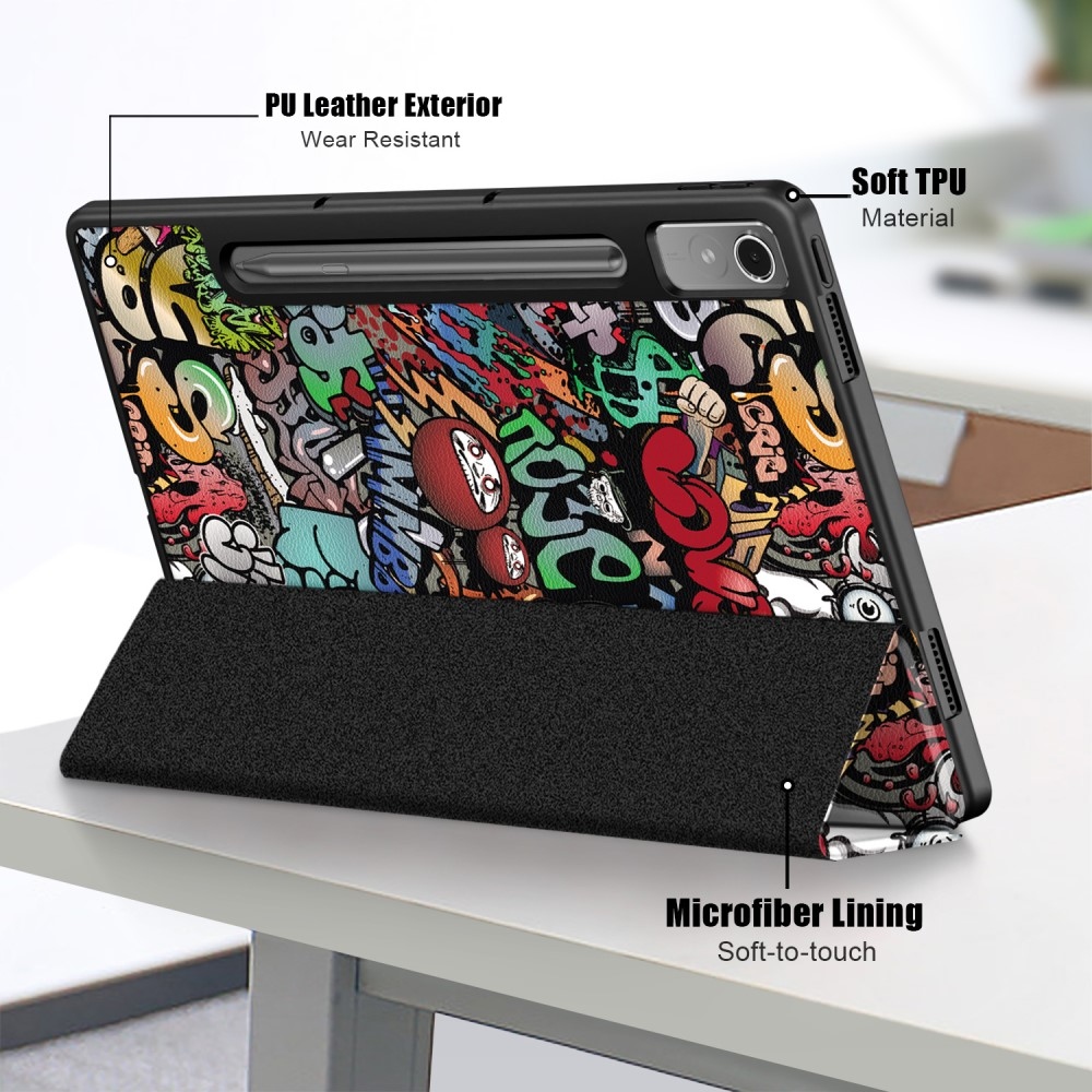 Patte chytré zavírací pouzdro na tablet Lenovo Tab P12 - graffiti