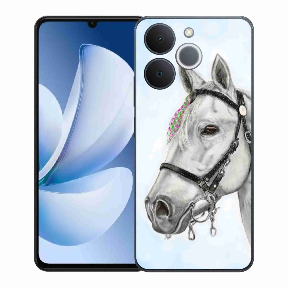 Gelový kryt mmCase na Realme Note 70T - bílý kůň 1