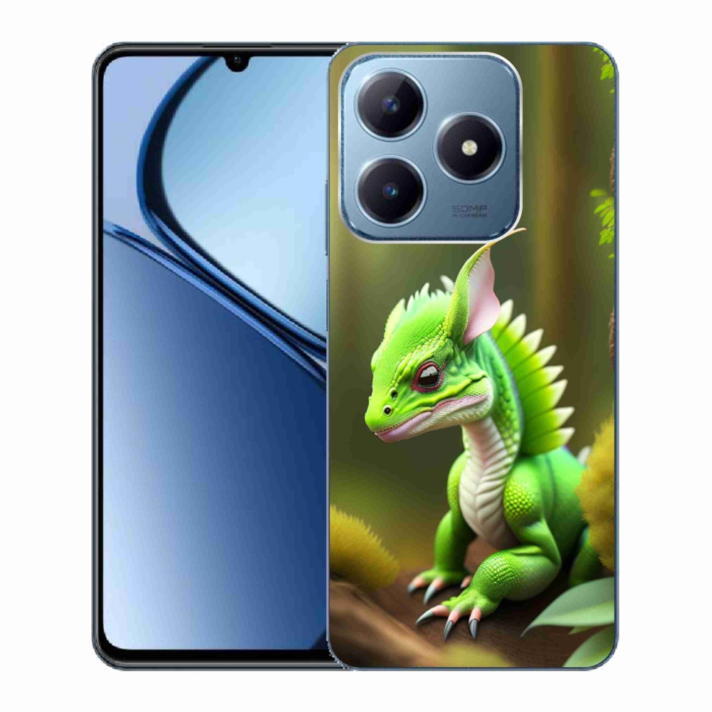 Gelový kryt mmCase na Realme C63 - zelený dráček