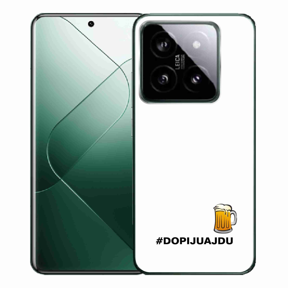 Gelový kryt mmCase na Xiaomi 14 Pro - pivní motiv 1 bílé pozadí
