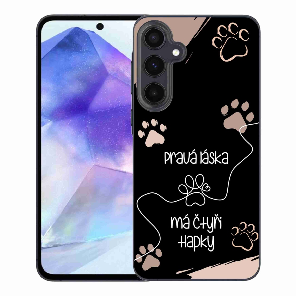 Gelový kryt mmCase na Samsung Galaxy A55 5G - psí motiv 1 černé pozadí