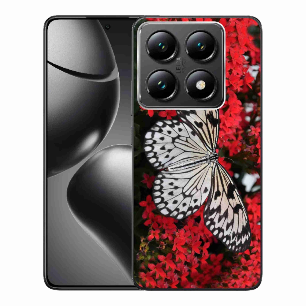 Gelový kryt mmCase na Xiaomi 14T Pro - černobílý motýl 1