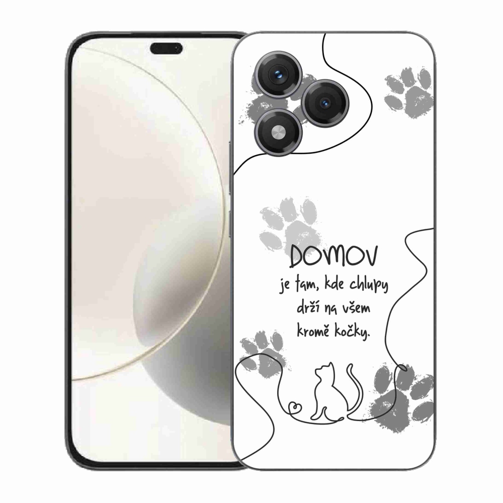 Gelový kryt mmCase na Honor 400 Lite - kočičí motiv bílé pozadí