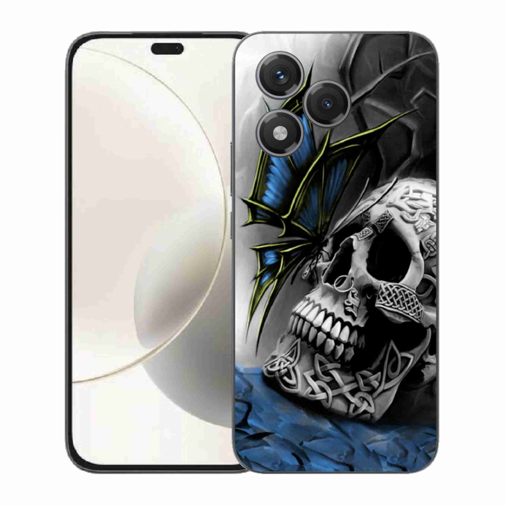 Gelový kryt mmCase na Honor 400 Lite - motýl a lebka
