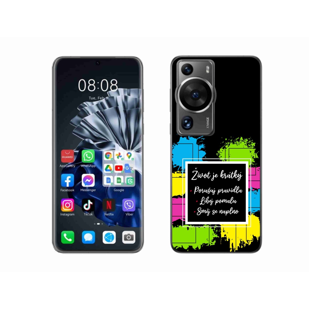 Gelový kryt mmCase na Huawei P60 Pro - citát 5 černé pozadí