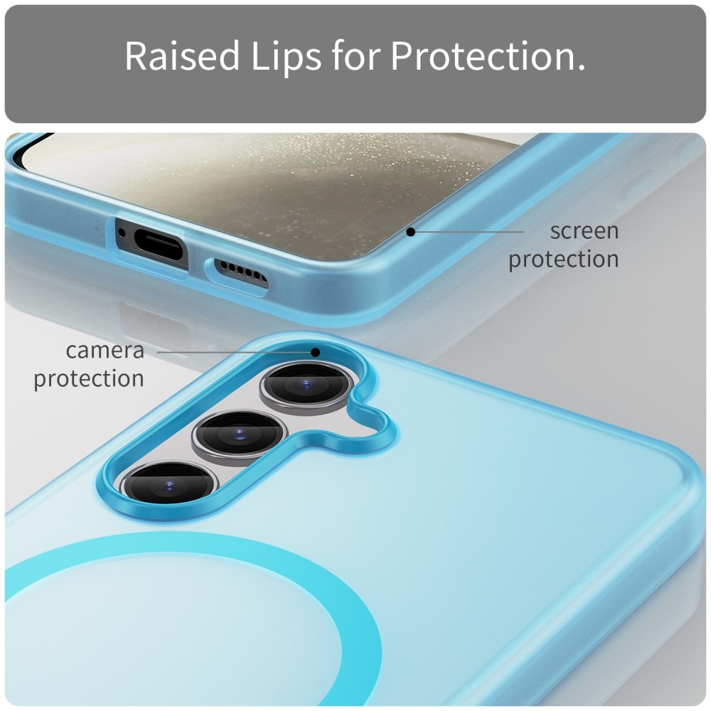 Frost gelový obal s podporou MagSafe na Samsung Galaxy S24+/S25+ - světlemodrý
