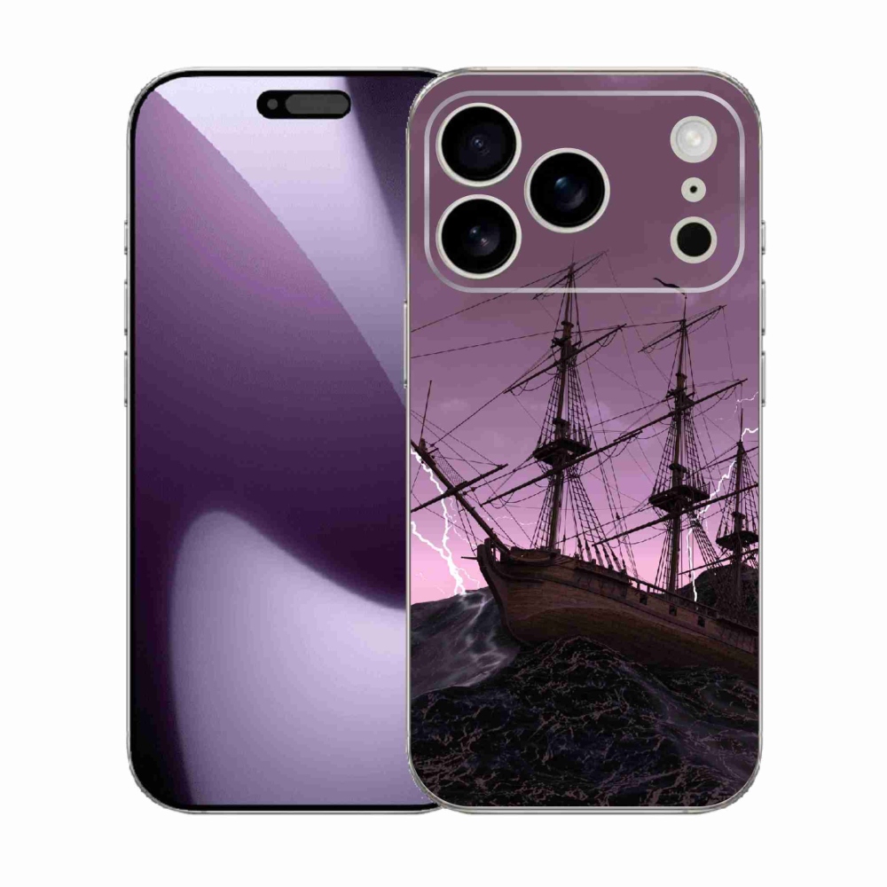 Gelový kryt mmCase na iPhone 17 Pro - loď v bouři