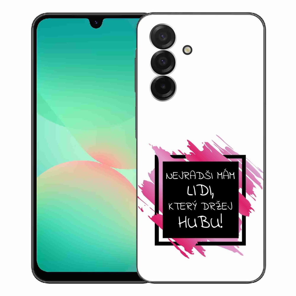 Gelový kryt mmCase na Samsung Galaxy A26 5G - vtipný text 7 černobílé pozadí