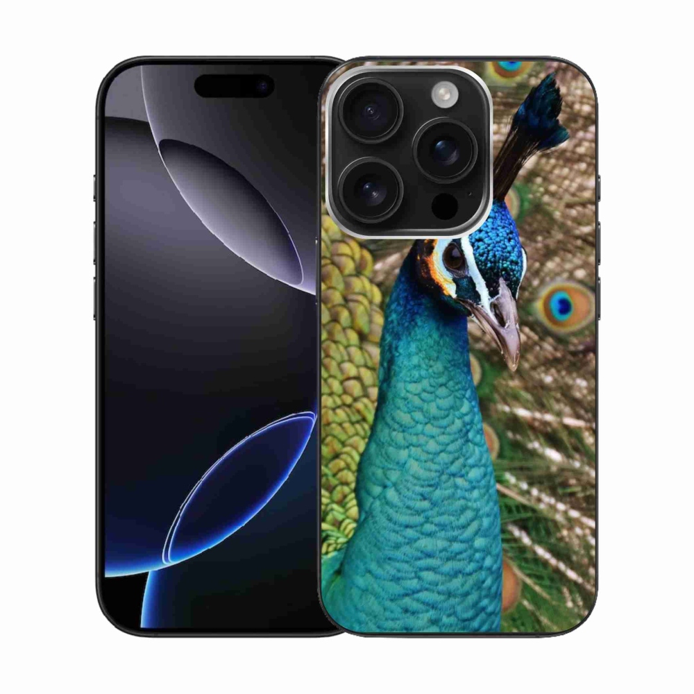 Gelový kryt mmCase na iPhone 16 Pro - páv