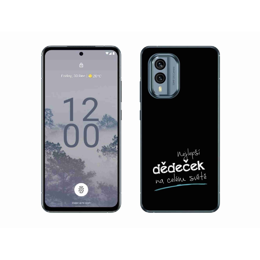 Gelový kryt mmCase na Nokia X30 5G - nejlepší dědeček 3 černé pozadí