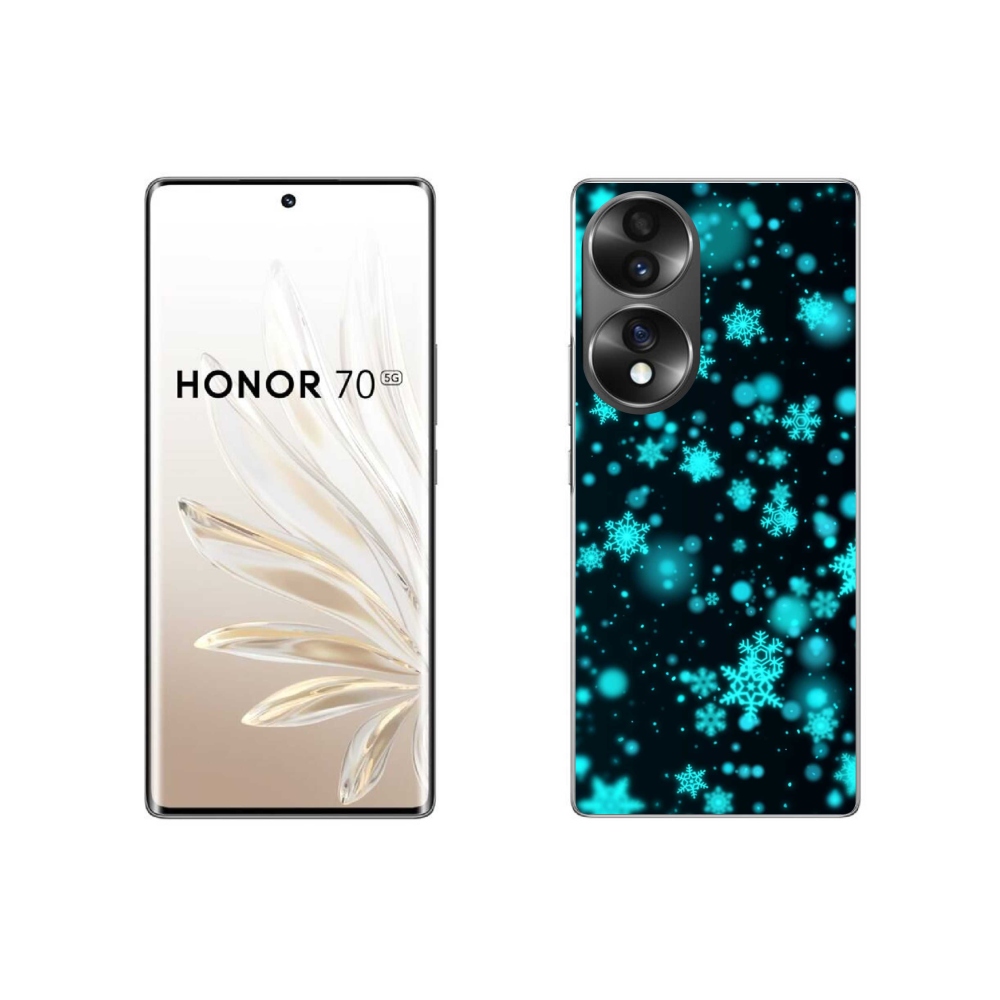 Gelový kryt mmCase na Honor 70 - sněhové vločky 1