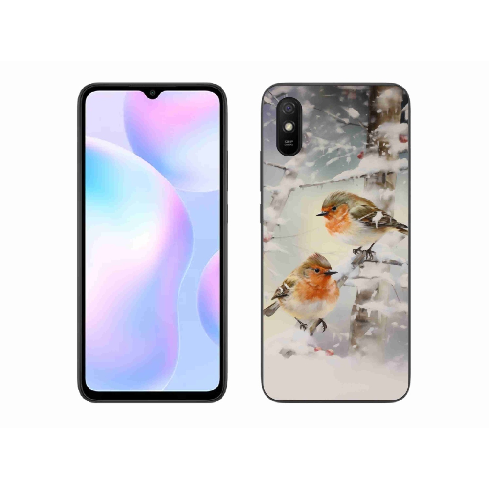 Gelový kryt mmCase na Xiaomi Redmi 9AT - ptáčci v zimě