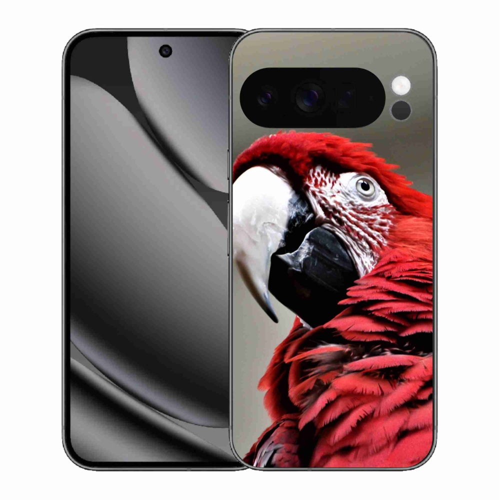 Gelový kryt mmCase na Google Pixel 10 Pro XL - papoušek ara červený