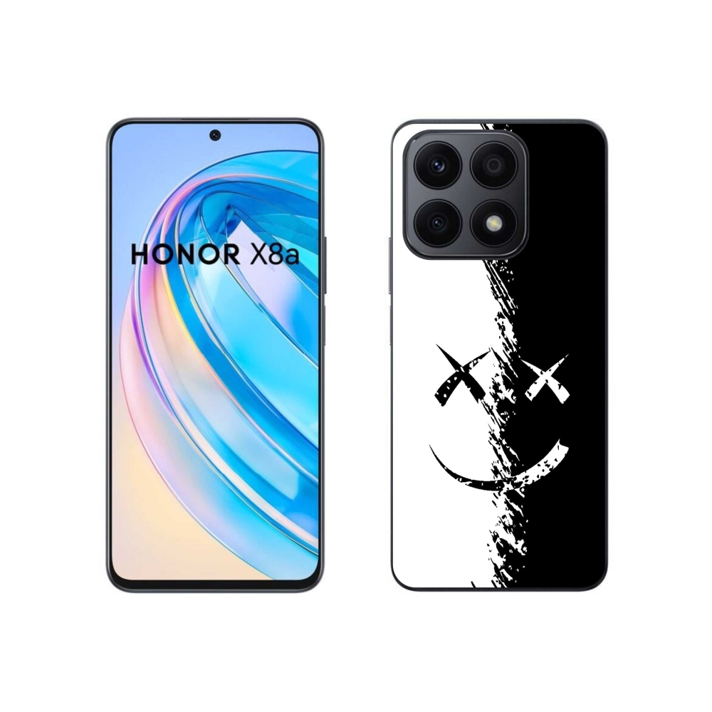Gelový kryt mmCase na Honor X8a - černobílý smajlík