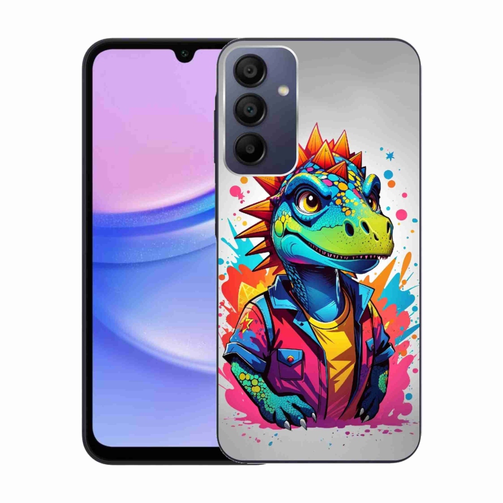 Gelový kryt mmCase na Samsung Galaxy A15 4G/5G - barevný dinosaurus
