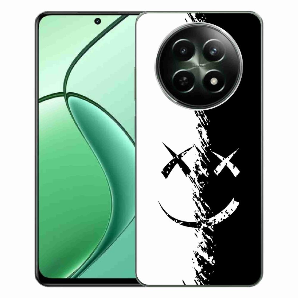 Gelový kryt mmCase na Realme 12 5G/12x 5G - černobílý smajlík