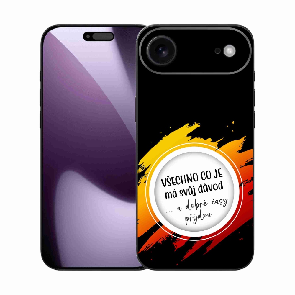 Gelový kryt mmCase na iPhone 17 Air - citát 3 černé pozadí