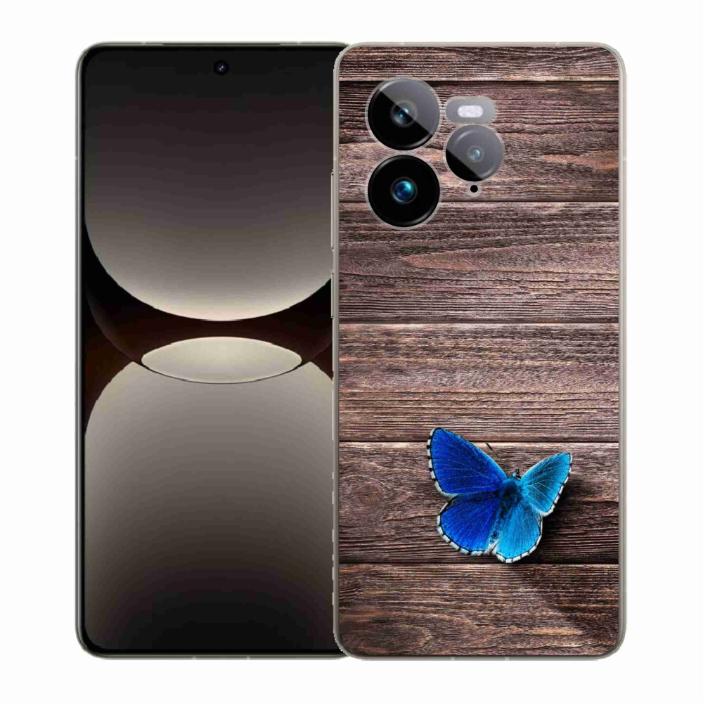 Gelový kryt mmCase na Realme GT 7 Pro 5G - modrý motýl 1
