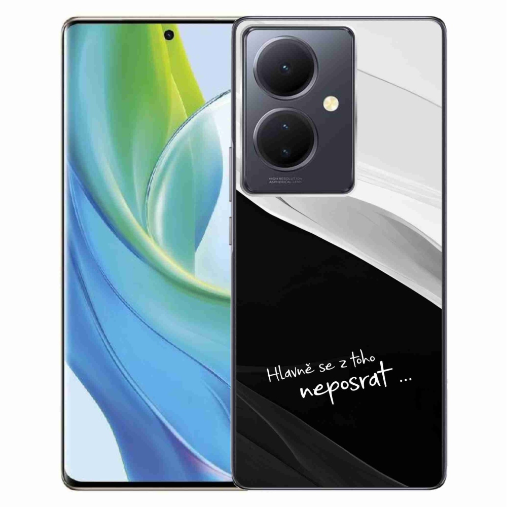Gelový kryt mmCase na Vivo V29 Lite 5G - vtipný text 13 černobílé pozadí