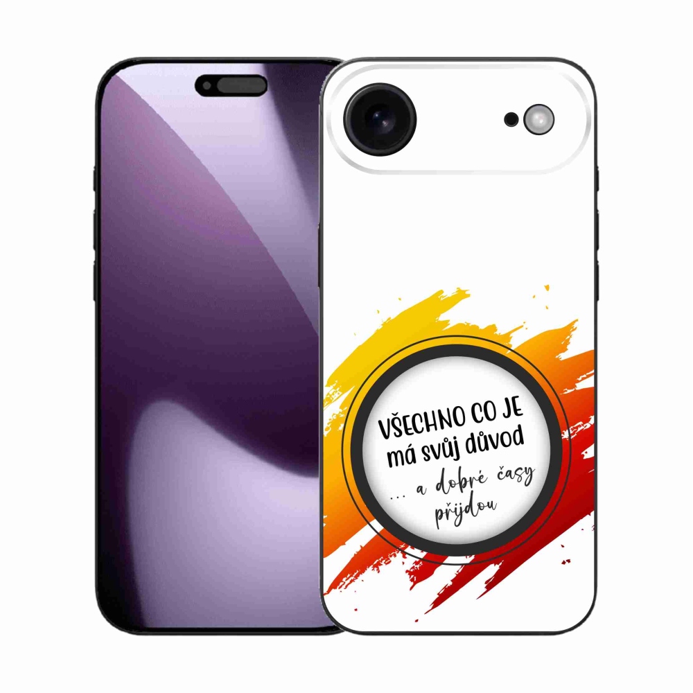 Gelový kryt mmCase na iPhone 17 Air - citát 3 bílé pozadí