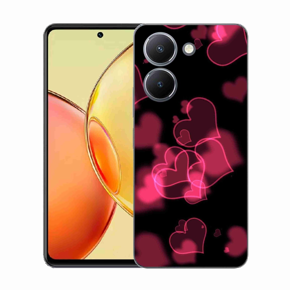 Gelový kryt mmCase na Vivo Y36 - červená srdíčka