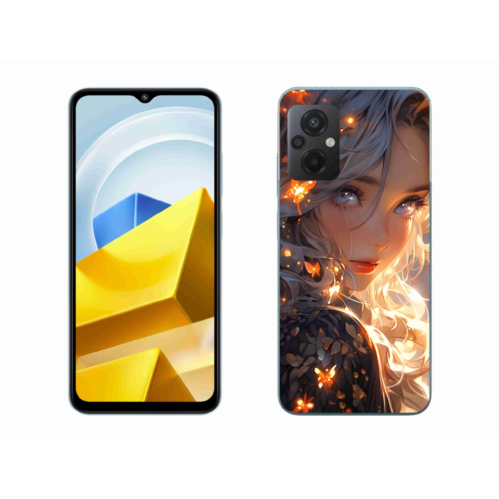 Gelový kryt mmCase na Xiaomi Poco M5 4G - dívka a motýli