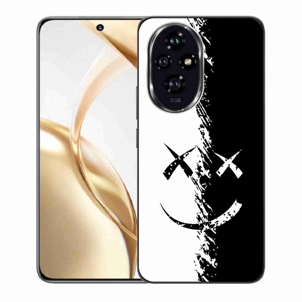 Gelový kryt mmCase na Honor 200 5G - černobílý smajlík