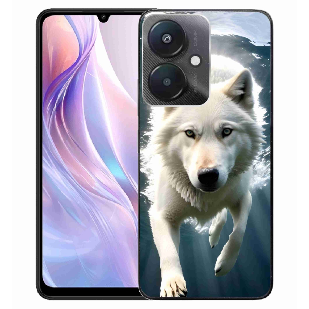 Gelový kryt mmCase na Xiaomi Redmi 13C 5G - bílý vlk