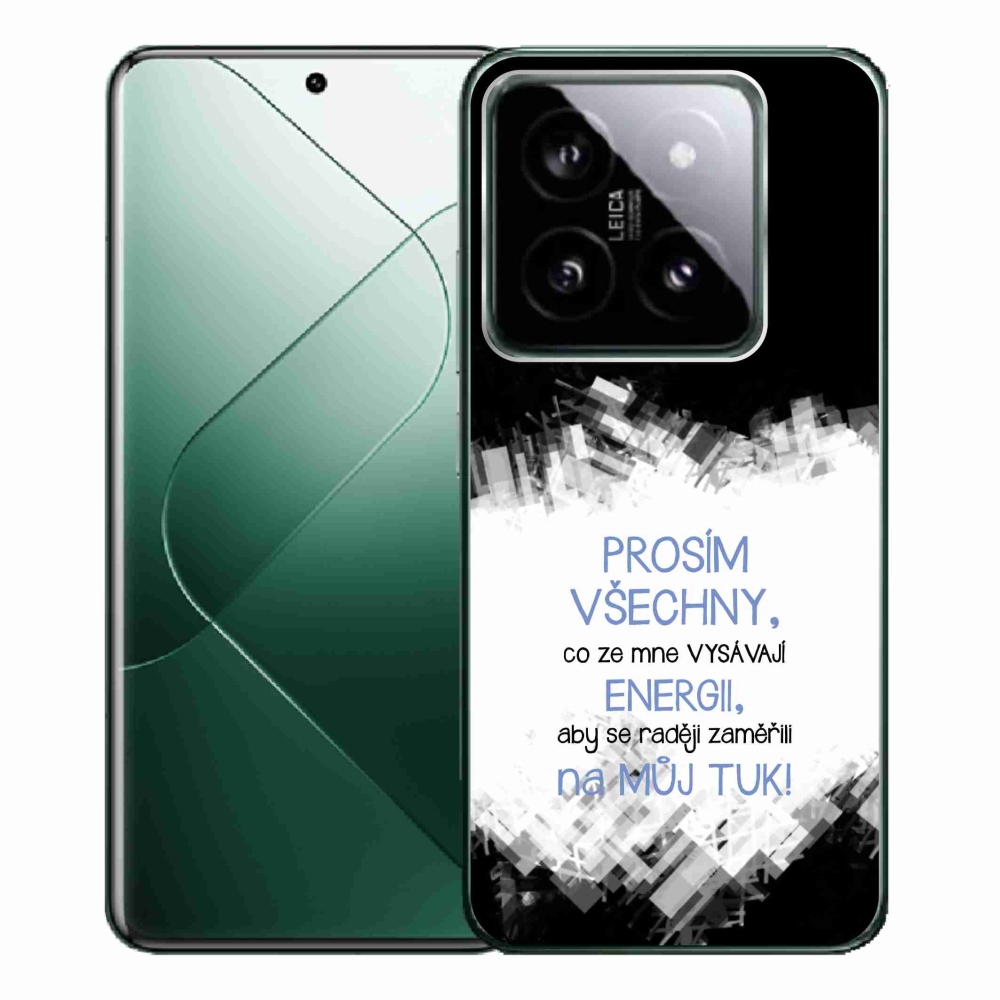 Gelový kryt mmCase na Xiaomi 14 Pro - vtipný text 1 modrý