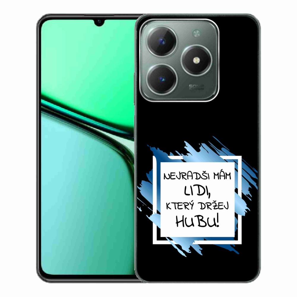 Gelový kryt mmCase na Realme C61 - vtipný text 7 bíločerné pozadí