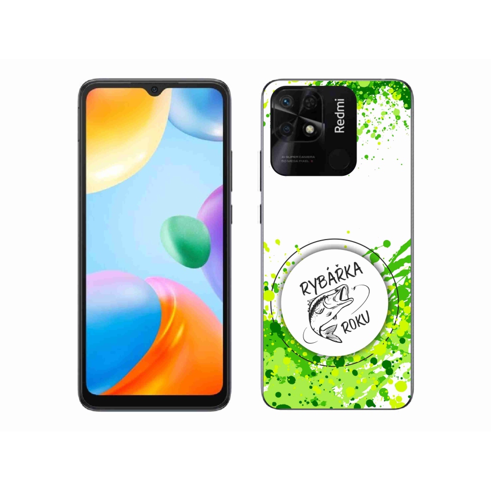 Gelový kryt mmCase na Xiaomi Redmi 10C - rybářka roku bílé pozadí