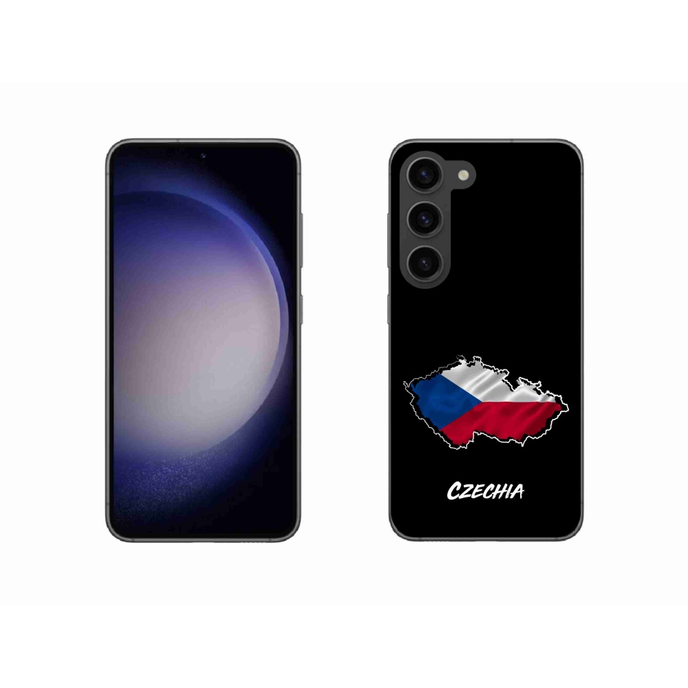 Gelový kryt mmCase na Samsung Galaxy S23 5G - Czechia černé pozadí