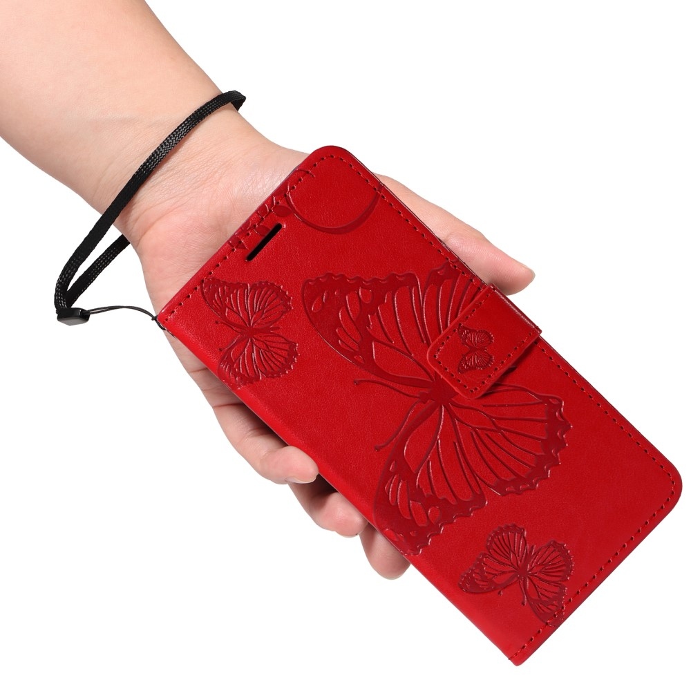 Big Butterfly knížkové pouzdro na Xiaomi Redmi Note 14 - červené