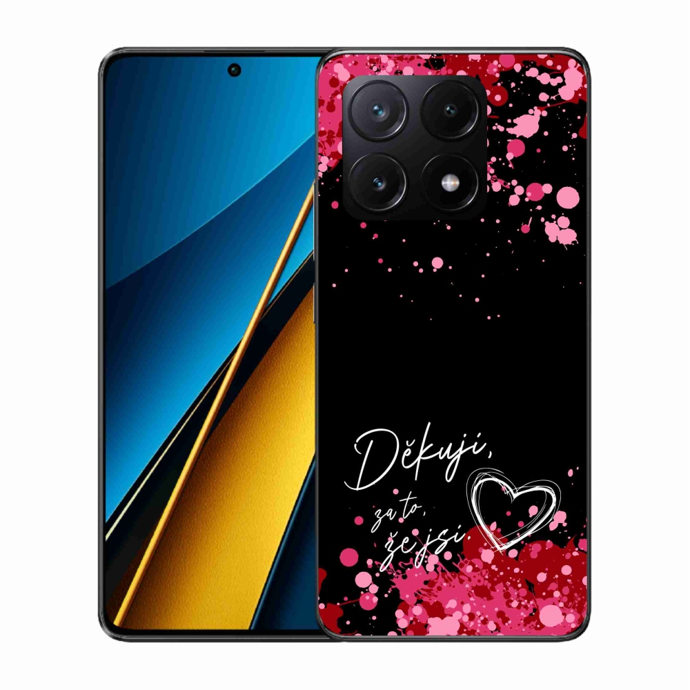 Gelový kryt mmCase na Xiaomi Poco X6 Pro 5G - zamilovaný text 2 černé pozadí
