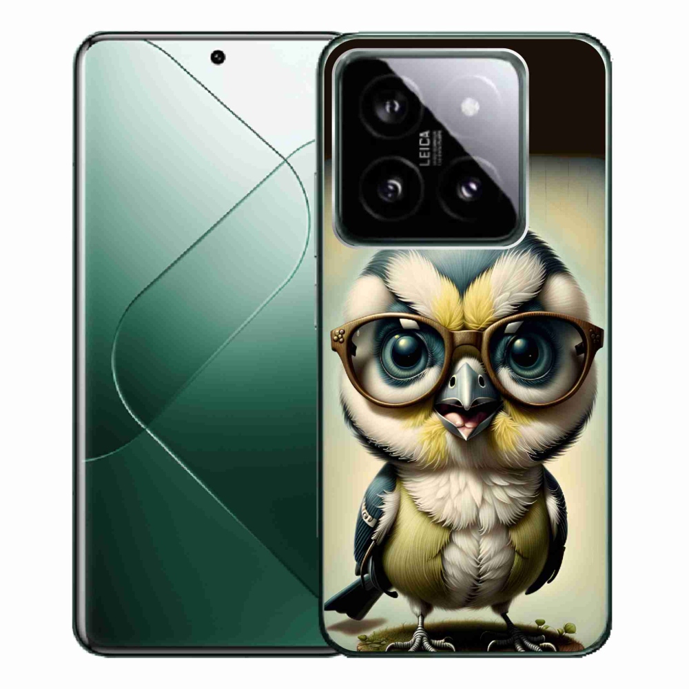 Gelový kryt mmCase na Xiaomi 14 Pro - mládě s brýlemi