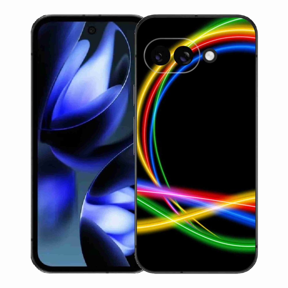Gelový kryt mmCase na Google Pixel 9a - neonové kruhy