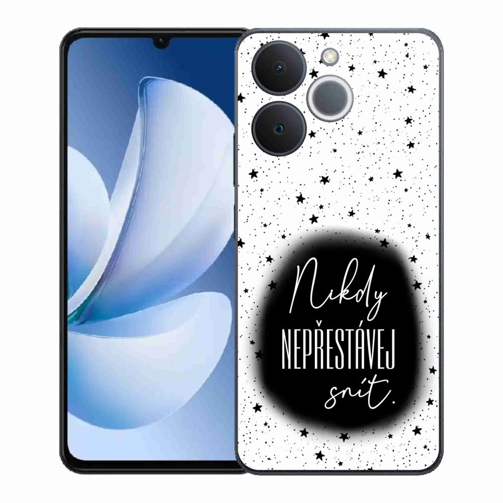 Gelový kryt mmCase na Realme Note 70T - citát 1 černobílé pozadí